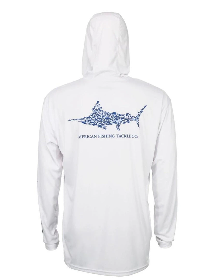 Aftco Jigfish Hooded Performance Shirt - White 3 Aftco Jigfish Hooded Performance Shirt - White