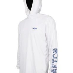 Aftco Jigfish Hooded Performance Shirt - White