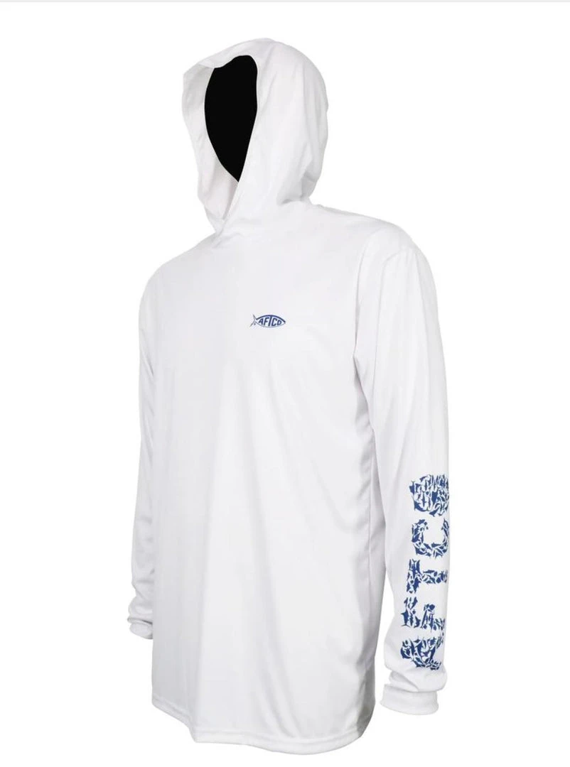Aftco Jigfish Hooded Performance Shirt - White 4 Aftco Jigfish Hooded Performance Shirt - White