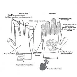 Freshwater Fish Monkey Free Style Custom Fit Glove UPF 50+