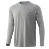 Freshwater Huk Waypoint Long Sleeve Shirt - Grey