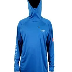 Aftco Jason Christine Hooded LS Performance Shirt - Nautical Blue