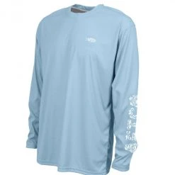 Aftco Jigfish LS Performance Shirt- Sky Blue