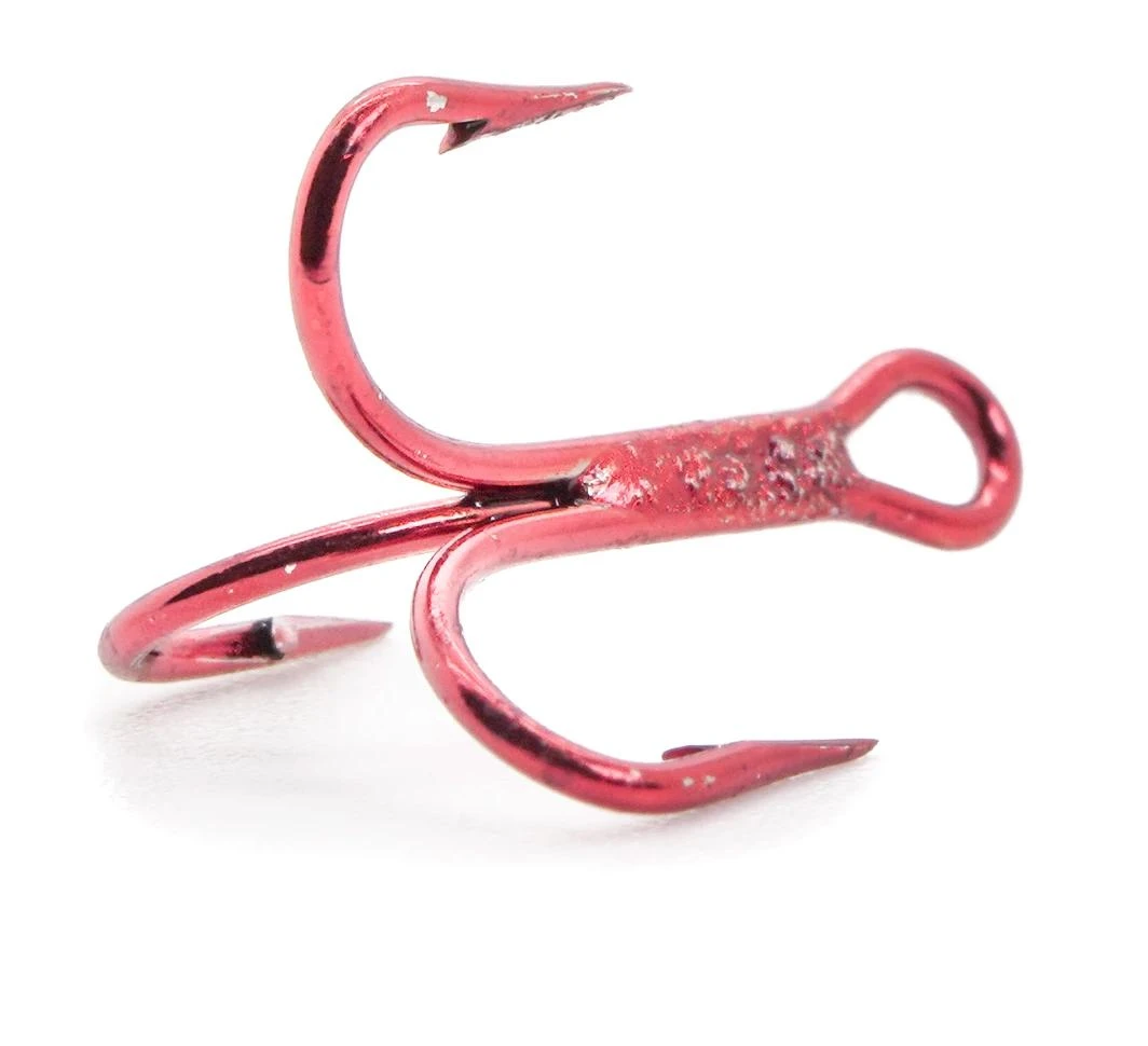 Freshwater Mustad Red Treble Hooks 3 Freshwater Mustad Red Treble Hooks