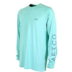 Aftco Samurai LS Sun Protection Shirt - Bahama Heather