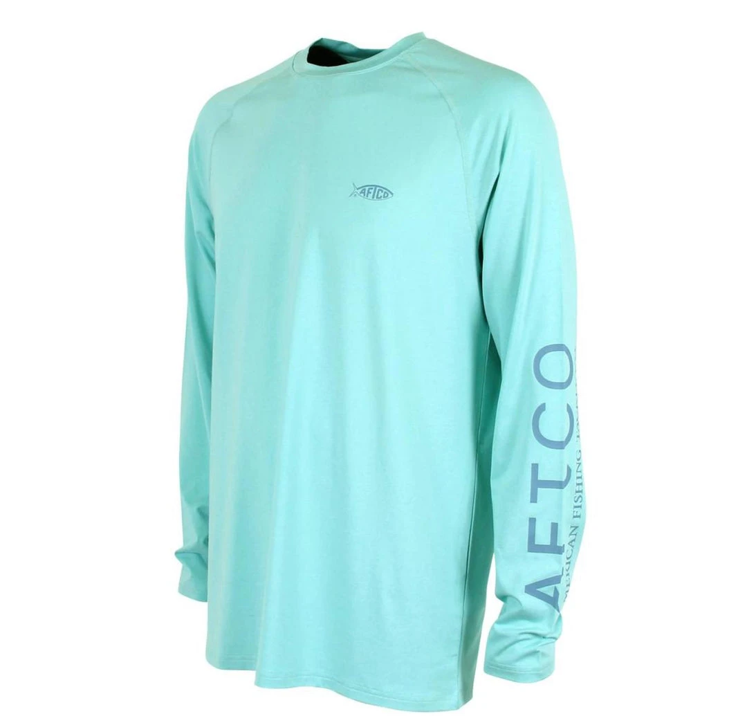 Aftco Samurai LS Sun Protection Shirt - Bahama Heather 3 Aftco Samurai LS Sun Protection Shirt - Bahama Heather