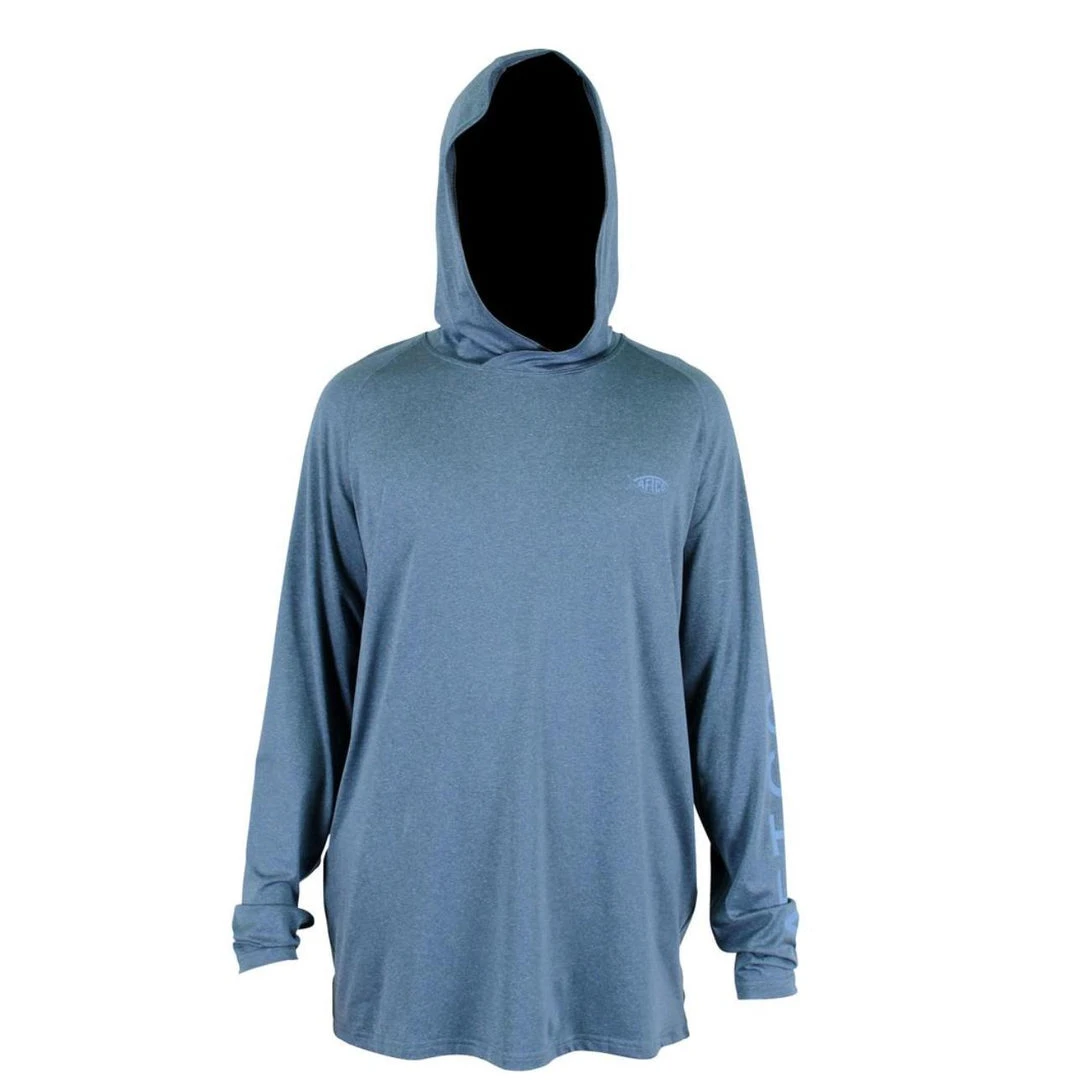 Aftco Samurai Sun Protection Hoodie Shirt - Space Blue Heather 3 Aftco Samurai Sun Protection Hoodie Shirt - Space Blue Heather