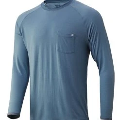 Freshwater Huk Waypoint Long Sleeve Shirt - Silver Blue