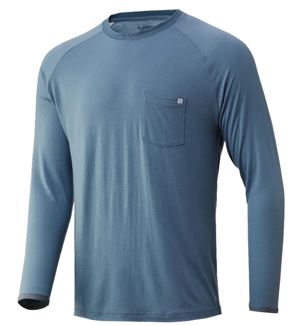 Freshwater Huk Waypoint Long Sleeve Shirt - Silver Blue 3 Freshwater Huk Waypoint Long Sleeve Shirt - Silver Blue